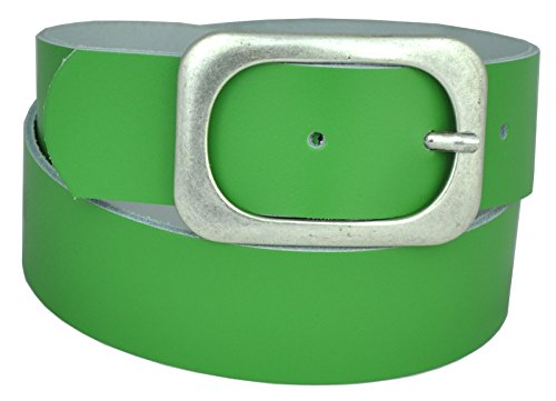 DayneQ 5cm Breit Leder Guertel Altsilber Nickel Free Schnalle-Gruen-80cm Bundweite DayneQ 5cm Breit Leder Guertel Altsilber Nickel Free Schnalle-Gruen-80cm Bundweite von DayneQ
