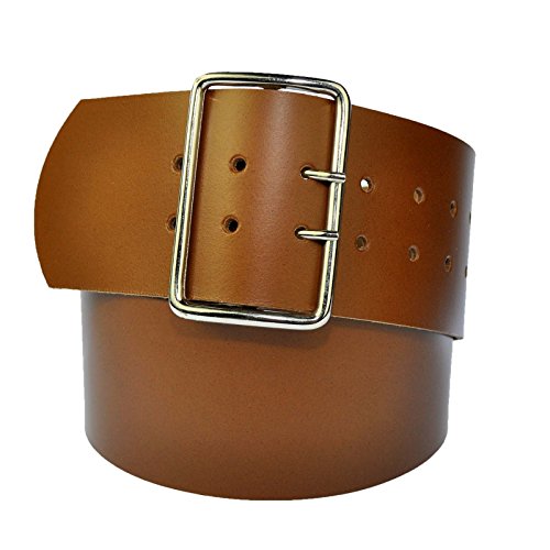 DayneQ 8cm Breit Echt Leder Guertel mit 4 Eckiger Roll Schnalle Hell-Braun 80cm Bundweit DayneQ 8cm Breit Echt Leder Guertel mit 4 Eckiger Roll Schnalle Hell-Braun 80cm Bundweit von DayneQ