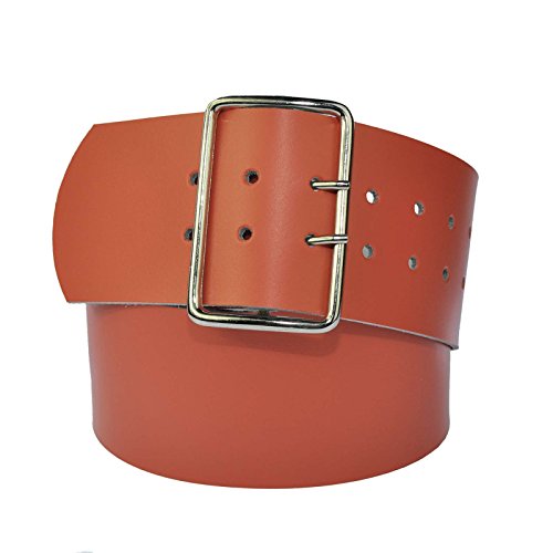 DayneQ 8cm Breit Echt Leder Guertel mit 4 Eckiger Roll Schnalle Orange 100cm Bundweit DayneQ 8cm Breit Echt Leder Guertel mit 4 Eckiger Roll Schnalle Orange 100cm Bundweit von DayneQ