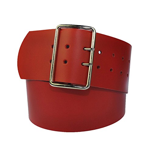DayneQ 8cm Breit Echt Leder Guertel mit 4 Eckiger Roll Schnalle Rot 90cm Bundweit DayneQ 8cm Breit Echt Leder Guertel mit 4 Eckiger Roll Schnalle Rot 90cm Bundweit von DayneQ