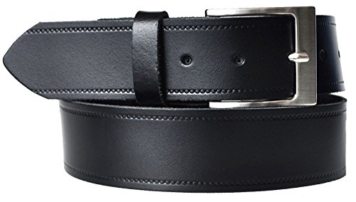 Dayneq 70 bis 180 cm Bundweite 4cm Breite ab 9,90 Euro 2 RILLEN Leder Guertel (Bundweite 140cm) von DayneQ