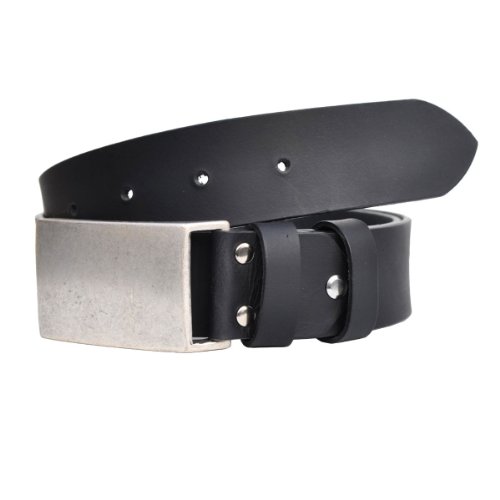 Dayneq VOLL Leder Guertel 4cm Breit Farbe & Länge Wählbar ca. 4mm Dick (KOPPEL Altsilber) von DayneQ