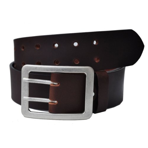 Dayneq VOLL Leder Guertel 5cm Breit F & Länge Wählbar ca. 4mm Dick (VZ434 DD ALTSILBER) von DayneQ
