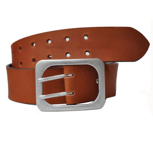 Dayneq VOLL Leder Guertel 5cm Breit Farbe & Länge Wählbar ca. 4mm Dick (VZ113 DD ALTSILBER) von DayneQ