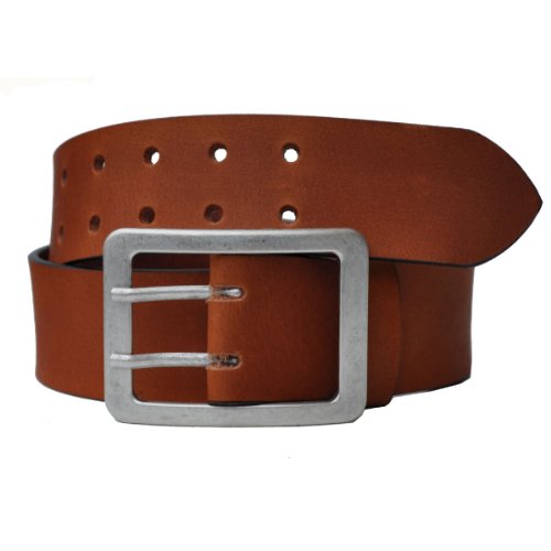VOLL Leder Guertel 5cm Breit F & Länge Wählbar ca. 4mm Dick XS bis xxxxl (Tan/Conjac 140cm Bundweite) von DayneQ