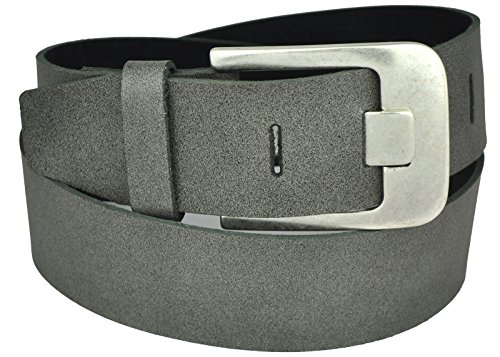 Dayneq 5cm Breit Echt leder Guertel Altsilber Nickel Free Schnalle-ES-GRAU-80 Bundweit von Dayneq