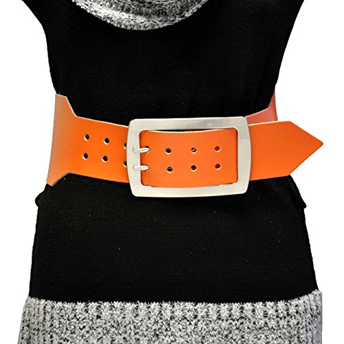 Dayneq 10cm Breit Echt Leder Guertel-Orange-85cm-Bundweit von Dayneq