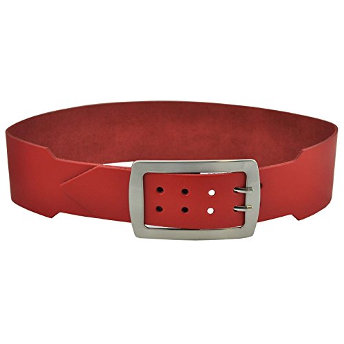 Dayneq 10cm Breit Echt Leder Guertel-Rot-115cm-Bundweit von Dayneq