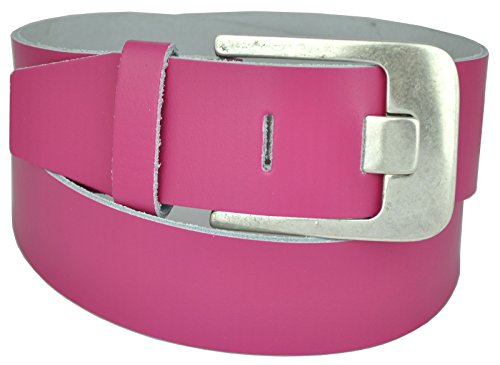 Dayneq 4,5cm Breit Echt leder Guertel Altsilber Nickel Free Schnalle-PINK-105 Bundweit von Dayneq