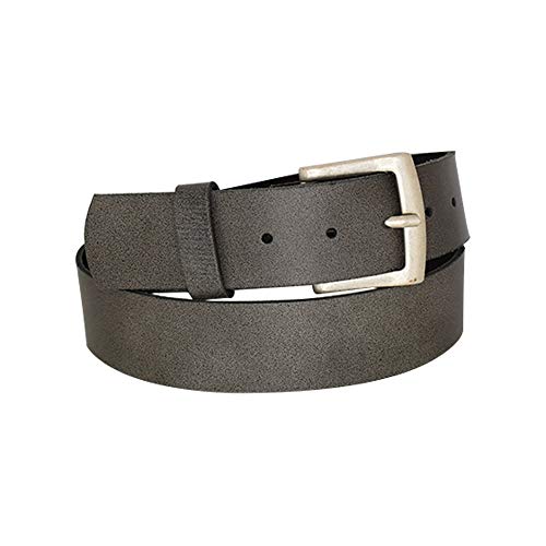 Dayneq 4cm Breit Echt Leder Guertel Altsilber Nickelfree - 11499-40-SIL - ES-Grau Bundweite 100cm von Dayneq