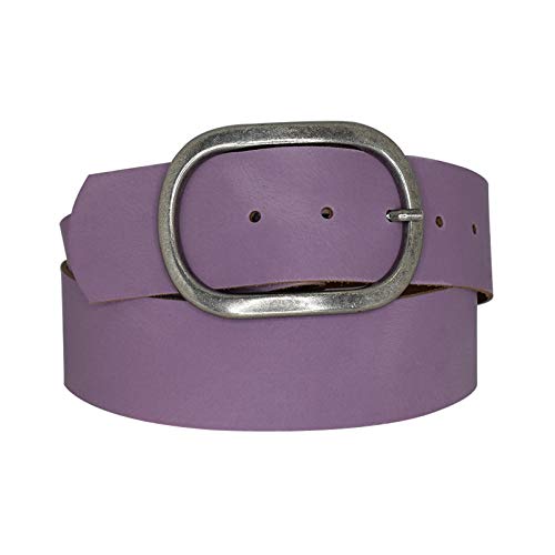 Dayneq 5cm Breit Echt Leder Guertel 1137-50-SIL - Lavender Bundweite 95cm von Dayneq