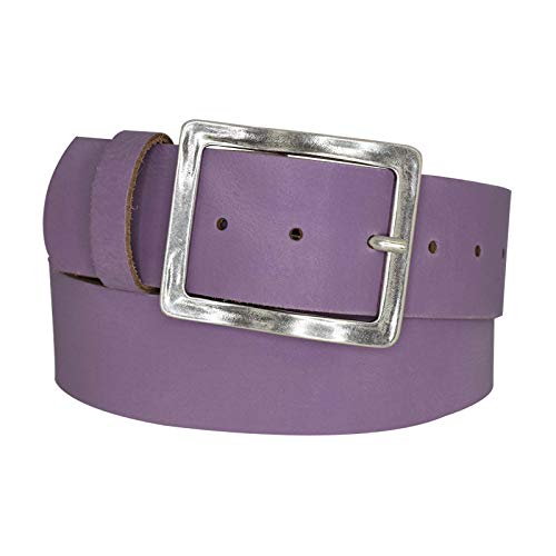 Dayneq 5cm Breit Echt Leder Guertel Altsilber Nickelfree - 22835-50-SIL - Lavender Bundweite 75cm von Dayneq