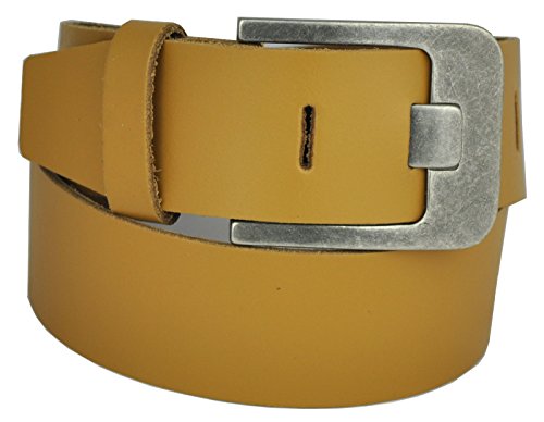 Dayneq 5cm Breit Echt leder Guertel Alteisern Nickel Free Schnalle-BEIGE-85 Bundweit von Dayneq