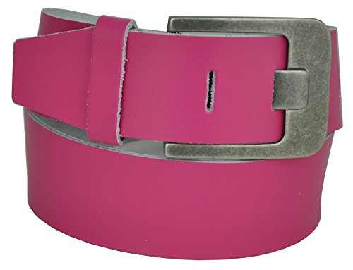 Dayneq 5cm Breit Echt leder Guertel Alteisern Nickel Free Schnalle-PINK-110 Bundweit von Dayneq