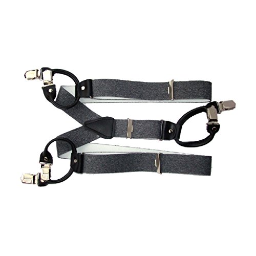 DayneQ Hosenträger 6 Stark Clips Farbe & Länge Wählbar 3,5cm Breit (Grau 150cm) von DayneQ