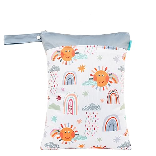 Daysskk 1 stück Nasstasche Wasserdicht Nassbeutel Kindergarten Mädchen Windeltasche Wetbag Kita mit Reißverschluss Wäschebeutel für Schwimmen Reisen 30 * 40 cm von Daysskk