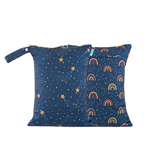 Daysskk 2 Stück Wetbag Kindergarten Windeltasche Wasserdicht Wickeltasche Baby Wasserdichter Beutel für Strand Schwimm Reisen 30 * 40CM von Daysskk