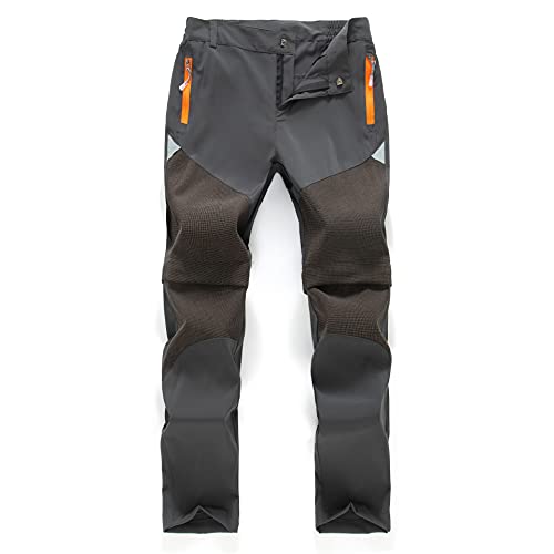 Daysskk Arbeitshose Kinder Jungen Wasserdicht Softshellhose Kinder Sommer Wanderhose Zip Off Outdoorhose Jungen Atmungsaktiv Trekkinghose Jungen Kurz Freizeithose Schnelltrocknend Grau 170 von Daysskk