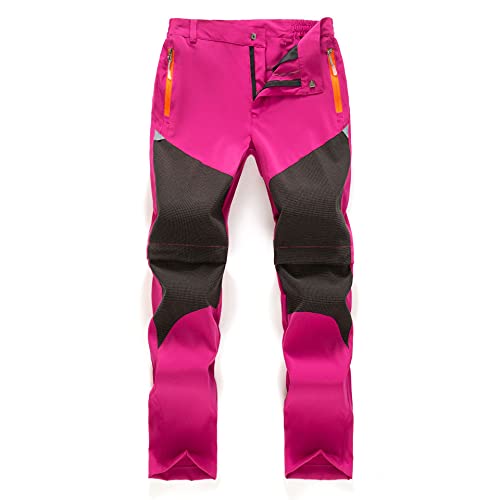 Daysskk Arbeitshose Kinder Mädchen Zip Off Hose Sommer Softshellhose Wanderhose Schnelltrocknend Trekkinghose Outdoorhose Wasserdicht Funktionshose Rosa 110 von Daysskk