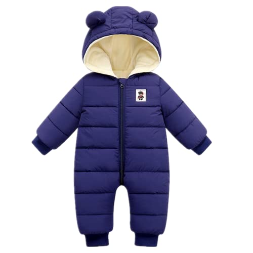 Daysskk Baby Overall Winter 6-9 monate Schneeanzug Baby Jungen Mädchen Strampler Winter Fleece Gefüttert Warm Baby Winterkleidung 80 Blau von Daysskk