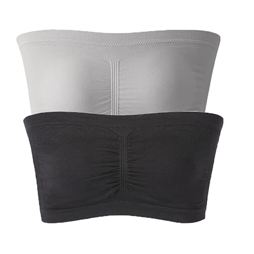 Daysskk Bandeau Top Damen Sommer Bandeau BH Trägerlos Tube Top Damen Bustier Trägerlos Damen 2 Stück M von Daysskk