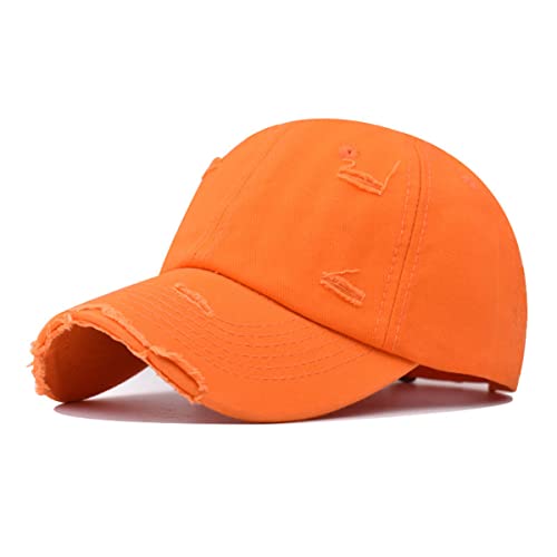 Daysskk Baseball Cap Orange Damen Herren Baseball Kappe Vintage Basecap Damen Sommer Hut Damen Sommer Verstellbar Sommermütze Herren von Daysskk