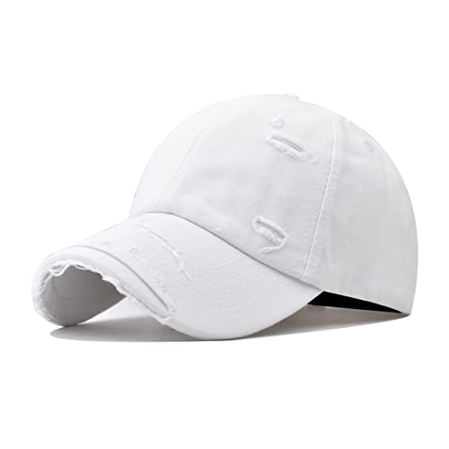 Daysskk Baseball Cap Weiß Damen Herren Baseball Kappe Vintage Basecap Damen Sommer Hut Damen Sommer Verstellbar Sommermütze Herren von Daysskk