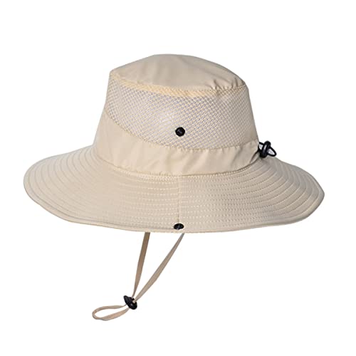 Daysskk Fischerhut Herren Beige Sonnenhut Herren Outdoor Safari Sommerhut Herren Breite Krempe Anglerhut Wanderhut Gartenhut Herren Atmungsaktiv Bucket Hat Herren von Daysskk