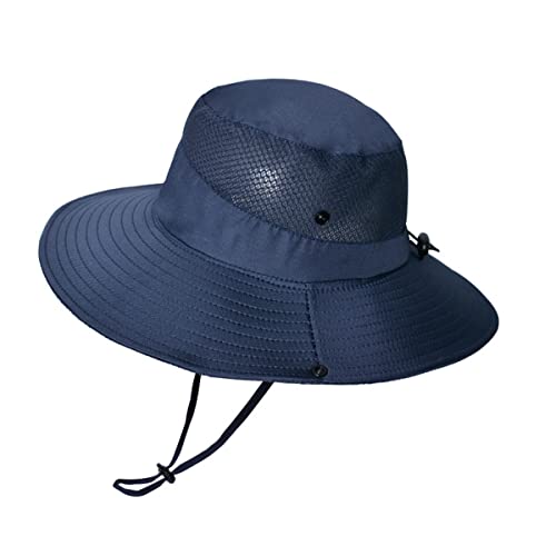 Daysskk Fischerhut Herren Blau Sonnenhut Herren Outdoor Safari Sommerhut Herren Breite Krempe Anglerhut Wanderhut Gartenhut Herren Atmungsaktiv Bucket Hat Herren von Daysskk