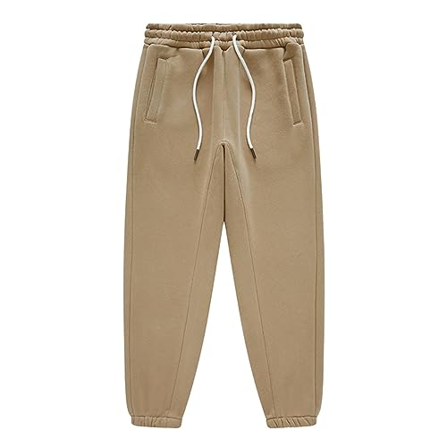 Daysskk Jogginghose Jungen Braun Trainingshose Gefütterte Jungen mit Taschen Sporthose Freizeithose Kinder Jungen Winterhose Jungen 150 von Daysskk