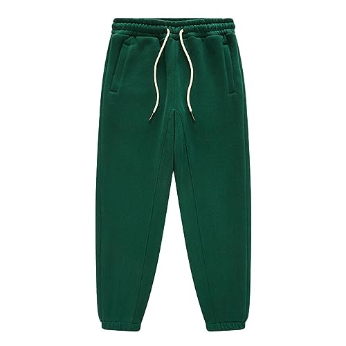 Daysskk Jogginghose Jungen Dunkelgrün Trainingshose Gefütterte Jungen mit Taschen Sporthose Freizeithose Kinder Jungen Winterhose Jungen 150 von Daysskk