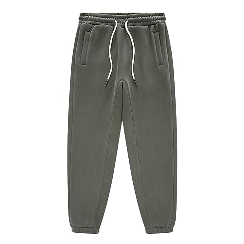 Daysskk Jogginghose Jungen Grau Trainingshose Gefütterte Jungen mit Taschen Sporthose Freizeithose Kinder Jungen Winterhose Jungen 110 von Daysskk