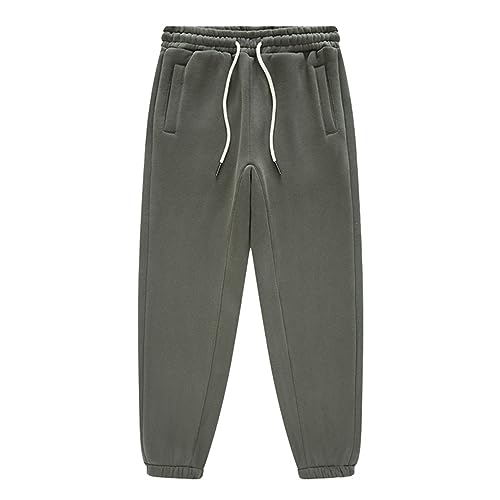 Daysskk Jogginghose Jungen Grau Trainingshose Gefütterte Jungen mit Taschen Sporthose Freizeithose Kinder Jungen Winterhose Jungen 130 von Daysskk