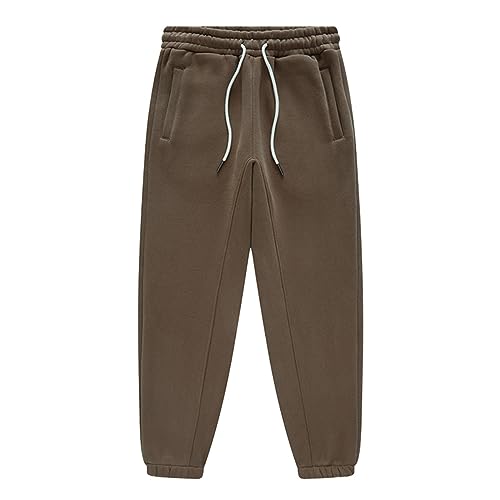 Daysskk Jogginghose Jungen Kaffee Trainingshose Gefütterte Jungen mit Taschen Sporthose Freizeithose Kinder Jungen Winterhose Jungen 140 von Daysskk