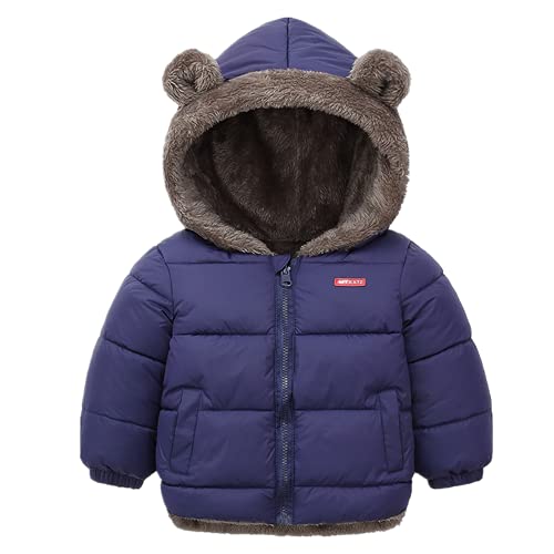 Daysskk Kinder Mantel Jungen Winterjacke Mit Kapuze Kinder Wintermantel Steppjacke Mit Fleece Jungen Winterkleidung Kinder Mädchen Navy blau 100 von Daysskk