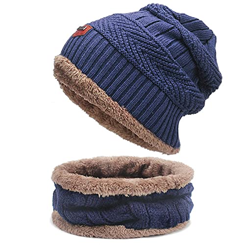 Daysskk Mütze Herren Winter Strickmütze Beanie Damen Warme Wintermütze Schal Set Warm von Daysskk