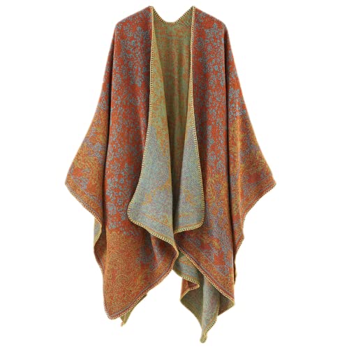 Daysskk Poncho Damen Warm Strick Ponchos & Capes Winter Schal Open Front Cardigan Coat 160 * 130CM von Daysskk