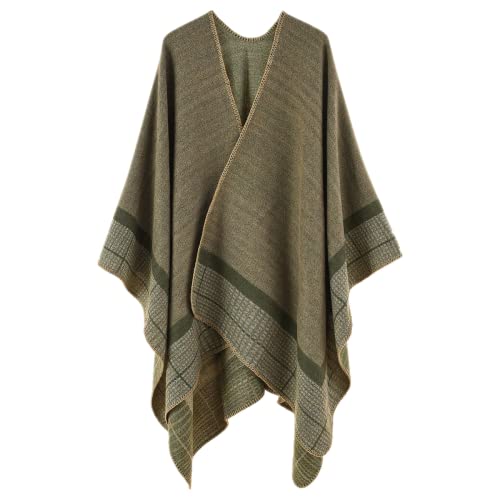 Daysskk Poncho Damen Warm Strick Ponchos & Capes für Damen Poncho Schal Damen Winter Frauen Poncho Damen Open Front Cardigan Coat Damen 160 * 130CM von Daysskk