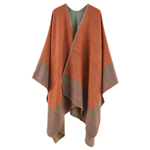 Daysskk Poncho Damen Warm Strick Ponchos & Capes Winter Schal Open Front Cardigan Coat 160 * 130CM von Daysskk