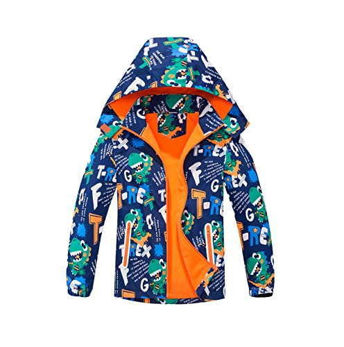 Daysskk Regenjacke Jungen Gefüttert Softshelljacke Kinder Jungen Wasserdicht Übergangsjacke Jungen Fleece Gefüttert Regenkleidung Kinder Jungen Arbeitsjacke Kinder 130 von Daysskk