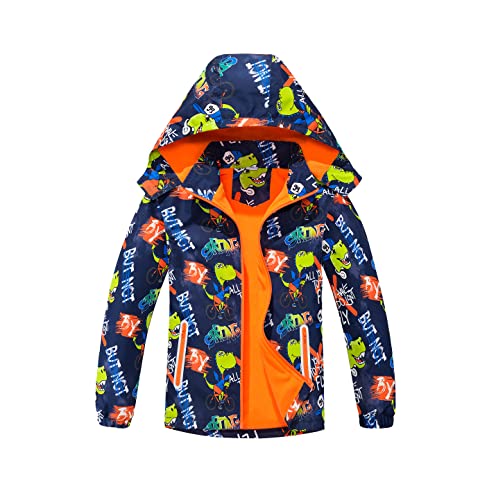 Daysskk Regenjacke Jungen Gefüttert Softshelljacke Kinder Jungen Wasserdicht Übergangsjacke Jungen Fleece Gefüttert Regenkleidung Kinder Jungen Arbeitsjacke Kinder 130 von Daysskk