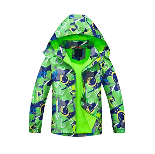 Daysskk Regenjacke Kinder Gefüttert Softshelljacke Jungen Wasserdicht Übergangsjacke Jungen Fleece Gefüttert Arbeitsjacke Kinder Wanderjacke Outdoorjacke Jungen 120 von Daysskk