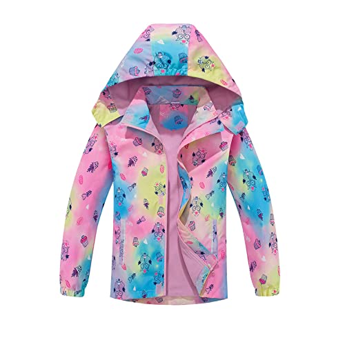 Daysskk Regenjacke Madchen Gefüttert 134-140 Softshelljacke Kinder Madchen Wasserdicht Regenjacke Madchen Winter Übergangsjacke Madchen Gefütterte Wanderjacke Outdoorjacke Gefüttert Winddicht von Daysskk