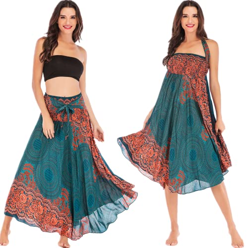 Daysskk Sommerrock Damen Lang - Maxirock, Boho Strandkleid Kurz, Hippie Rock, Wickelrock Strand von Daysskk