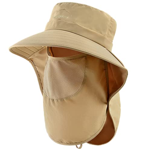 Daysskk Sonnenhut Herren UV Schutz Fischerhut Herren Khaki Sommerhut Herren Outdoor Anglerhut Safari Hut Wanderhut Herren Bucket Hat Atmungsaktiv von Daysskk