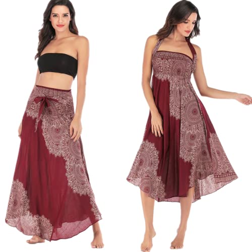 Daysskk Strandrock Damen Lang Maxirock Sommer Boho Strandkleid Wickelrock Kurz Hippie Rock von Daysskk