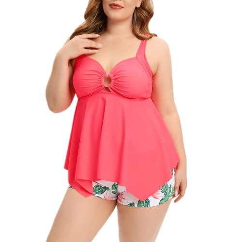 Daysskk Tankini Damen Große Größen Bademode Damen Große Größe Zweiteilig Badeanzug Damen mit Shorts Tankini Bauchweg Damen Große Größen XL von Daysskk