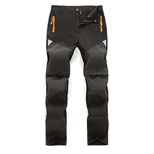 Daysskk Trekkinghose Jungen Sommer Wanderhose Zip Off Arbeitshose Kinder Wasserdicht Softshellhose Schnelltrocknend Freizeithose Zip Off Hose Schwarz 140 von Daysskk