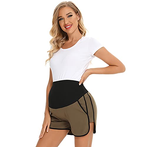 Daysskk Umstandsshorts Damen Sommer Schwangerschaft Shorts Damen Umstandshose Kurz Yogahsoe Laufshorts für Schwangere L von Daysskk