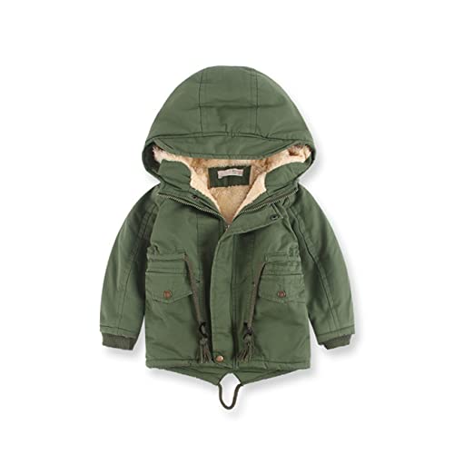 Daysskk Winterjacke Jungen 104-110 Jacke Jungen Winter mit Kapuze Outdoor Jacke Jungen Winter Kinder Winterkleidung Jungen Armeegrün von Daysskk